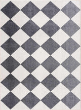 Ulric Navy Blue Diamond Washable Area Rug - Ornate Home
