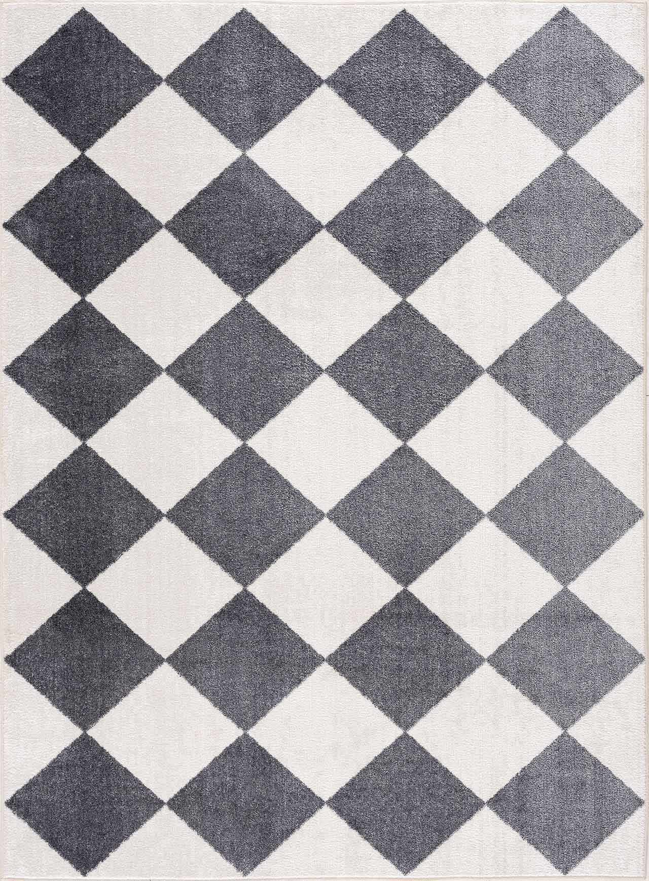 Ulric Navy Blue Diamond Washable Area Rug - Ornate Home