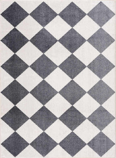 Ulric Navy Blue Diamond Washable Area Rug - Ornate Home