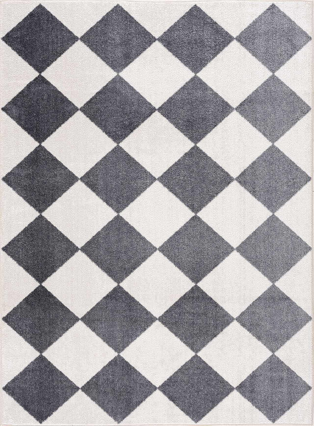 Ulric Navy Blue Diamond Washable Area Rug - Ornate Home