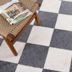 Ulric Navy Blue Diamond Washable Area Rug - Ornate Home