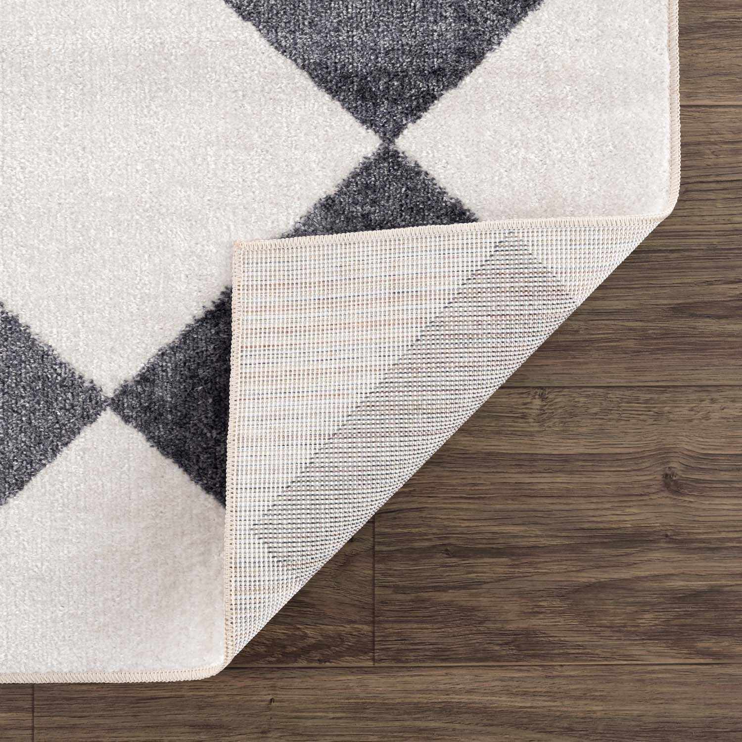 Ulric Navy Blue Diamond Washable Area Rug - Ornate Home