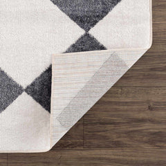 Ulric Navy Blue Diamond Washable Area Rug - Ornate Home