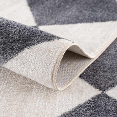 Ulric Navy Blue Diamond Washable Area Rug - Ornate Home