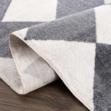 Ulric Navy Blue Diamond Washable Area Rug - Ornate Home