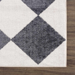 Ulric Navy Blue Diamond Washable Area Rug - Ornate Home