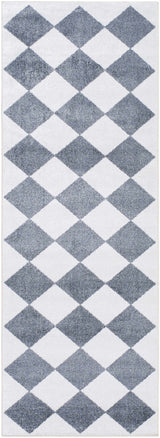 Ulric Navy Blue Diamond Washable Area Rug - Ornate Home