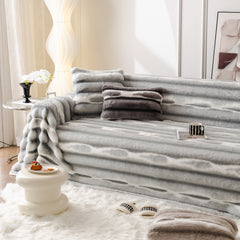 Ultra Soft Faux Fur Couch Cover – Large, Fluffy, and Elegant Sofa Throw Blanket - Ornate Home