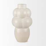 Ulvi Cream Glazed Bubble Ceramic Vase - Ornate Home