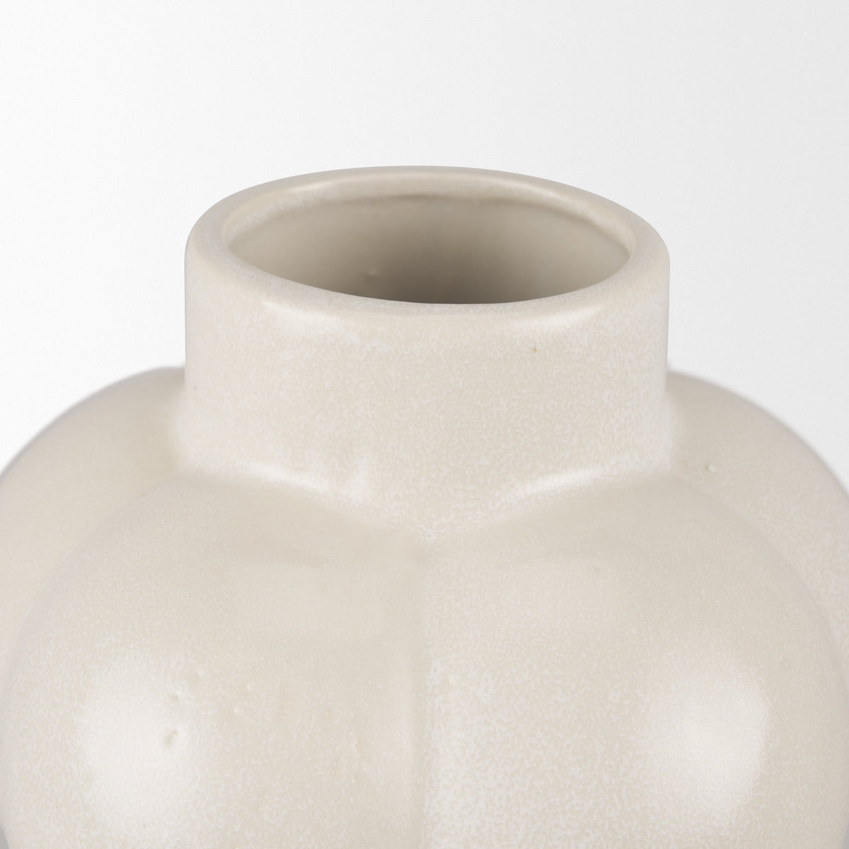 Ulvi Cream Glazed Bubble Ceramic Vase - Ornate Home