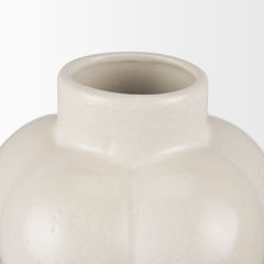 Ulvi Cream Glazed Bubble Ceramic Vase - Ornate Home