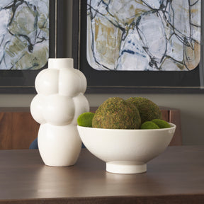 Ulvi Cream Glazed Bubble Ceramic Vase - Ornate Home
