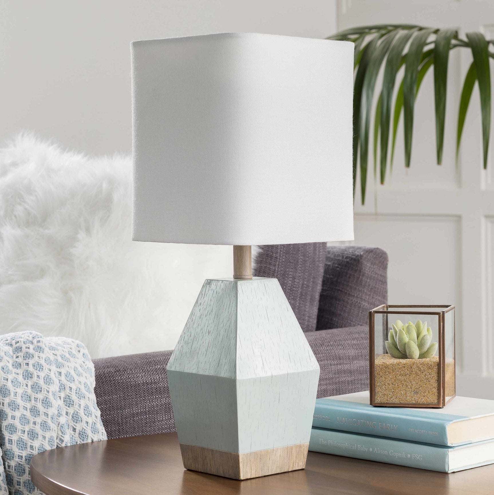Umaganhan Aqua Ceramic Table Lamp - Ornate Home