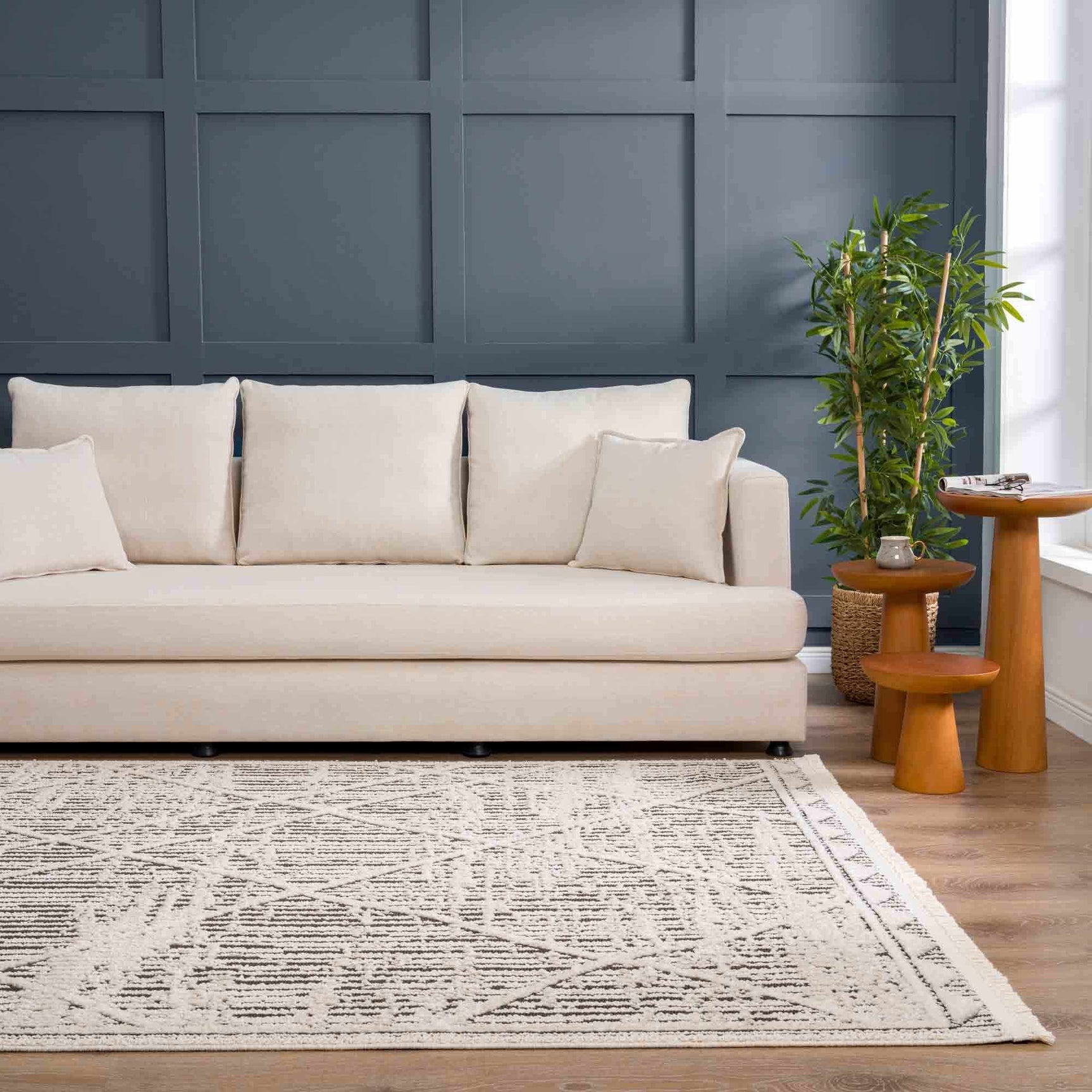 Umay Textured Beige Rug - Clearance - Ornate Home