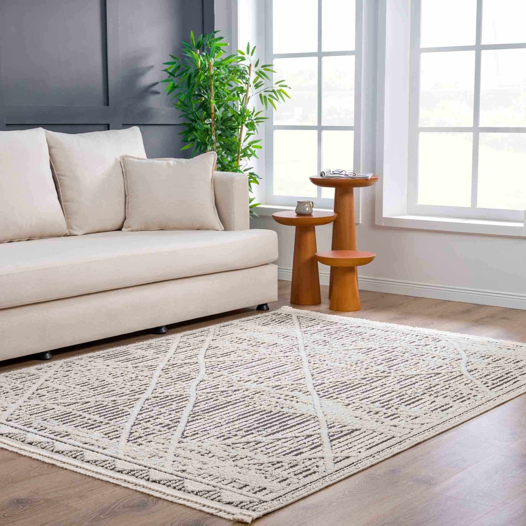 Umay Textured Beige Rug - Clearance - Ornate Home