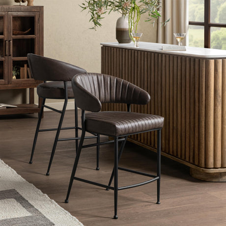 Umbria Burnished Walnut Bar Stool - Ornate Home