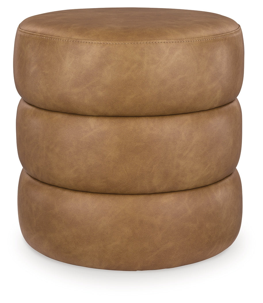 Ummi Caramel Swivel Accent Ottoman (Online Special Price) - Ornate Home