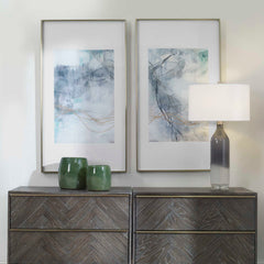 Undulating Oro Abstract Prints (Set of 2) - Ornate Home