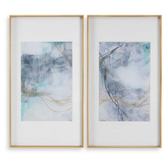 Undulating Oro Abstract Prints (Set of 2) - Ornate Home