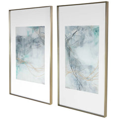 Undulating Oro Abstract Prints (Set of 2) - Ornate Home