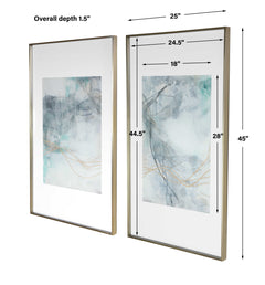 Undulating Oro Abstract Prints (Set of 2) - Ornate Home