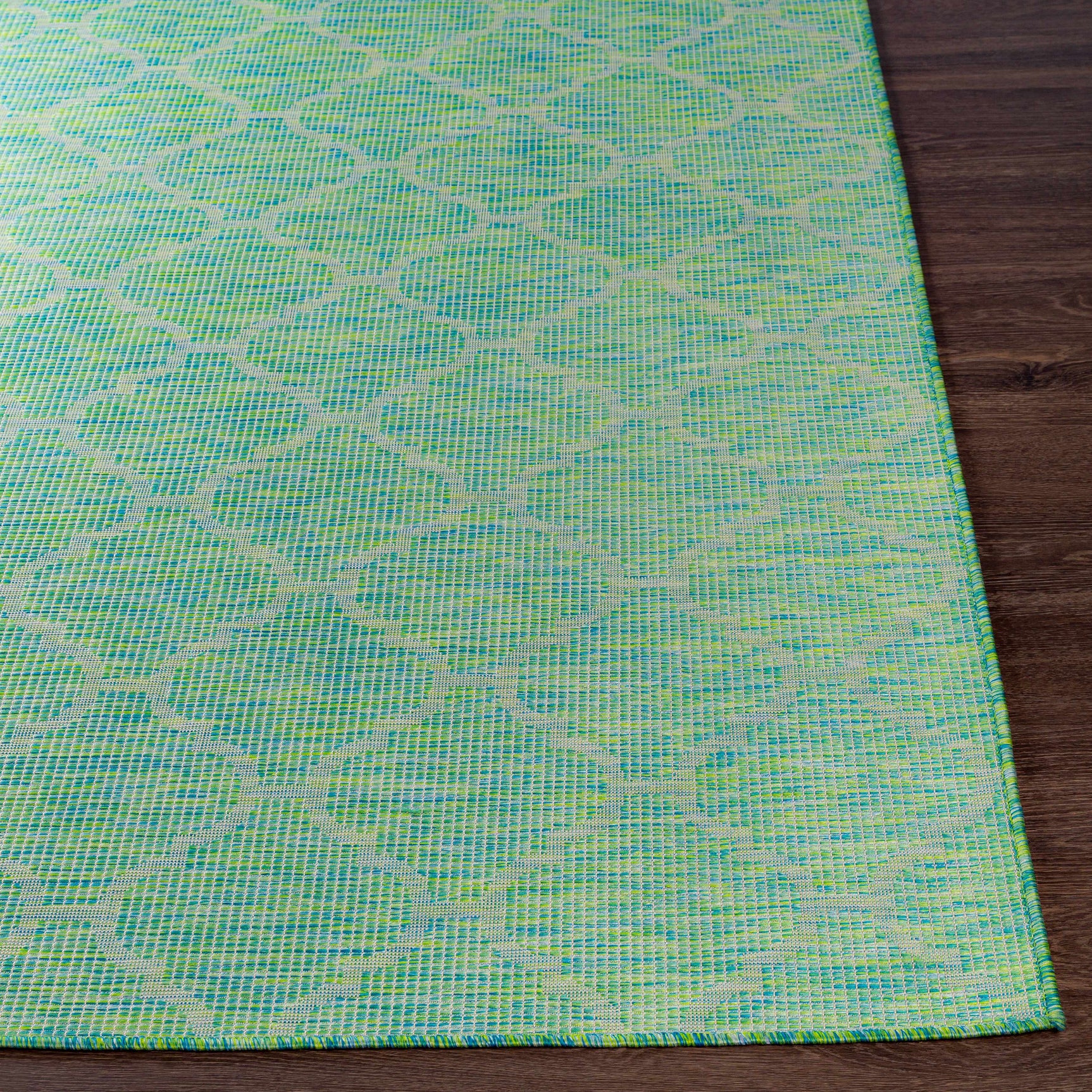 Unique Outdoor Trellis Area Rug, Lime Green - Clearance - Ornate Home