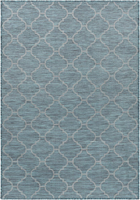 Unique Outdoor Trellis Area Rug, Teal - Clearance - Ornate Home