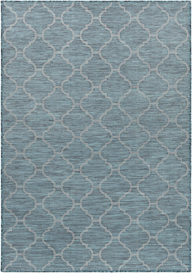 Unique Outdoor Trellis Area Rug, Teal - Clearance - Ornate Home
