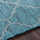 Unique Outdoor Trellis Area Rug, Teal - Clearance - Ornate Home