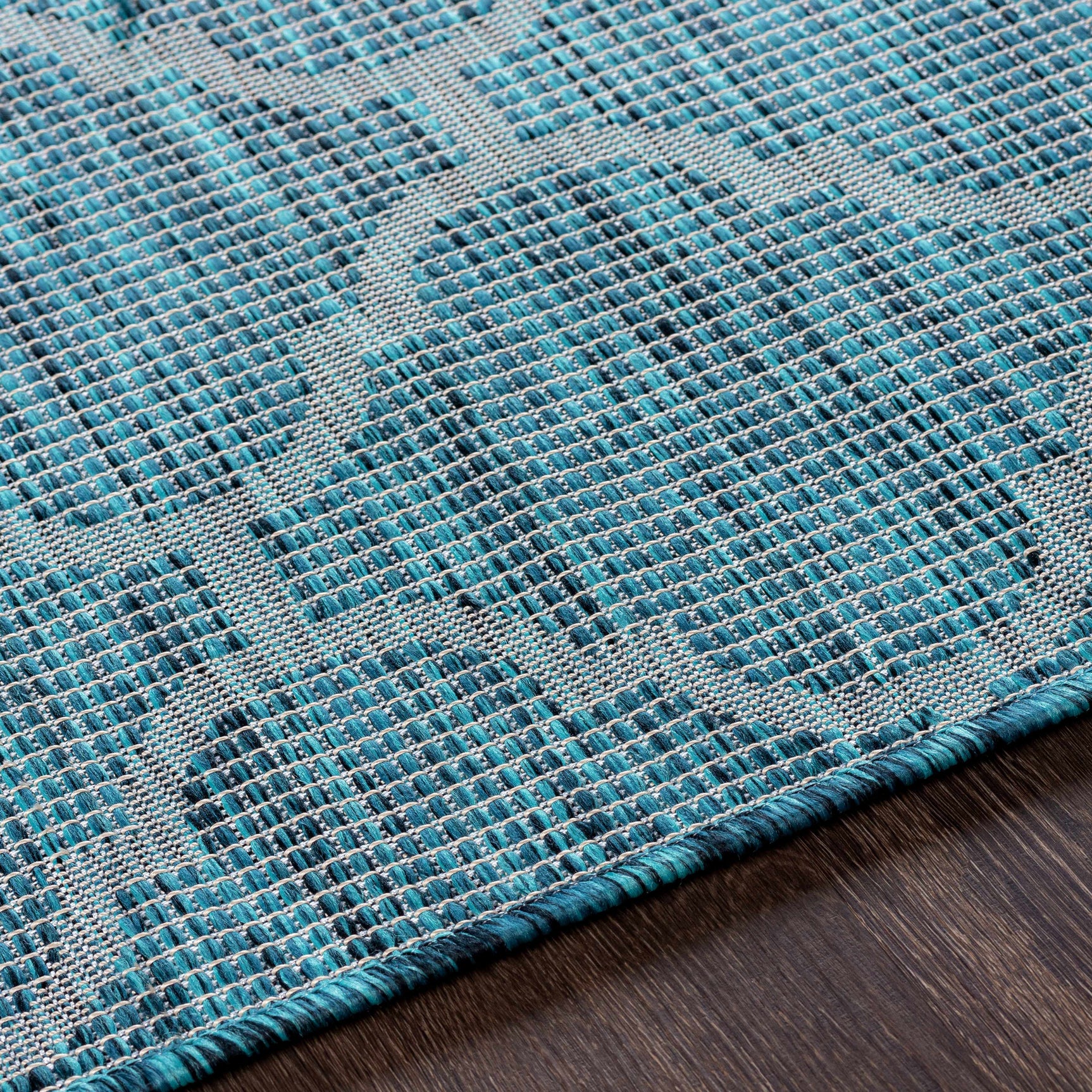 Unique Outdoor Trellis Area Rug, Teal - Clearance - Ornate Home