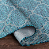 Unique Outdoor Trellis Area Rug, Teal - Clearance - Ornate Home
