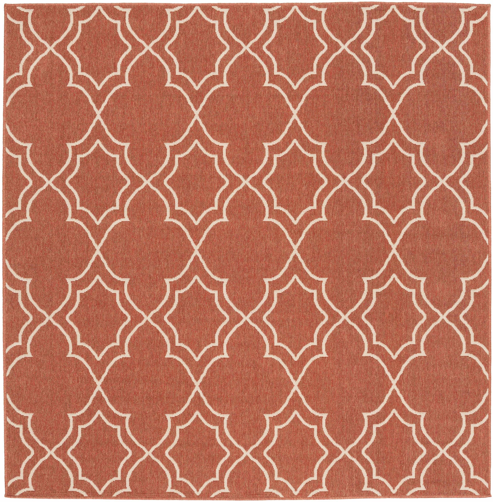 Unique Rust Red Lattice Trellis Outdoor Rug - Clearance - Ornate Home