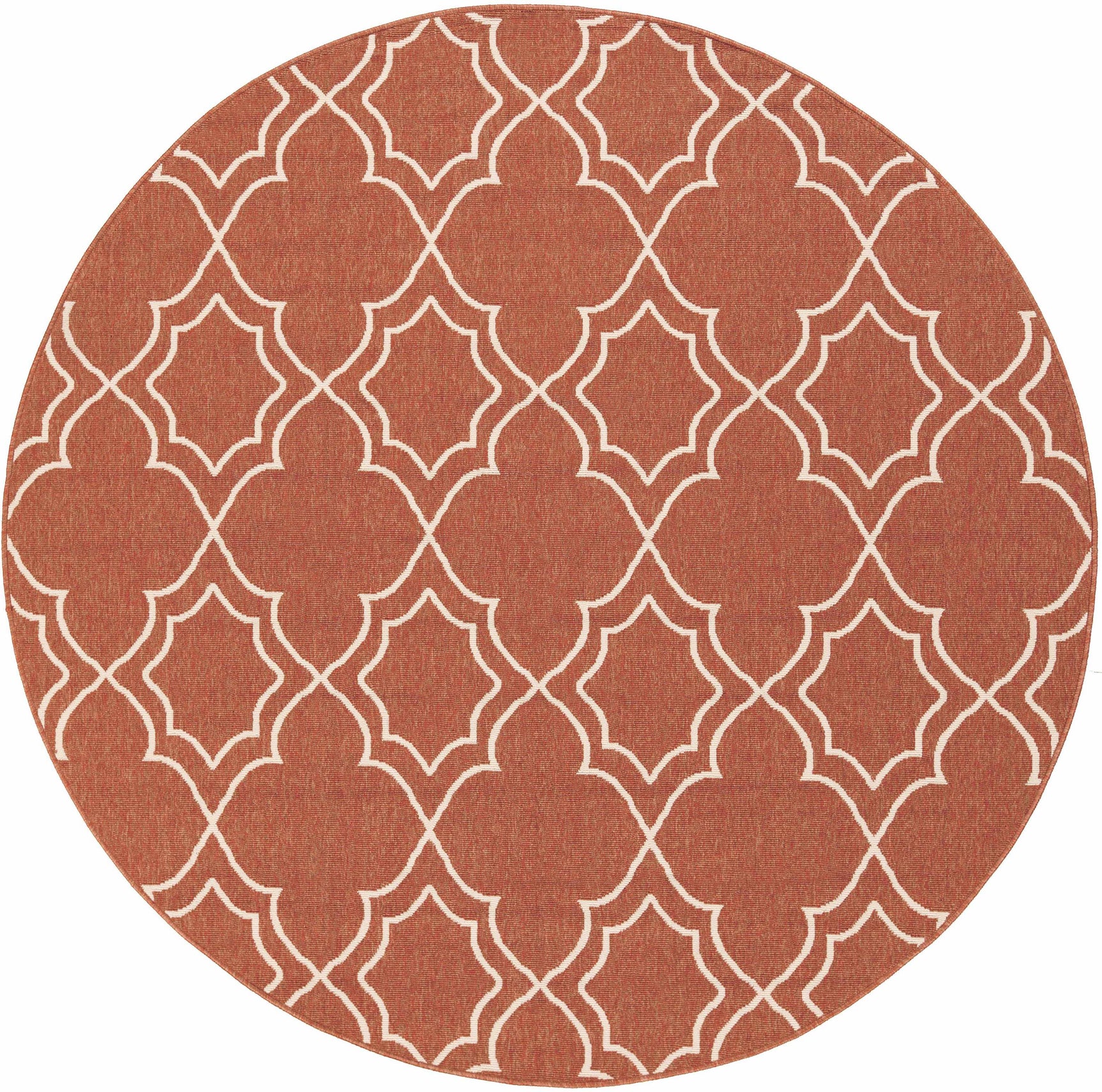 Unique Rust Red Lattice Trellis Outdoor Rug - Clearance - Ornate Home