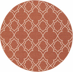 Unique Rust Red Lattice Trellis Outdoor Rug - Clearance - Ornate Home