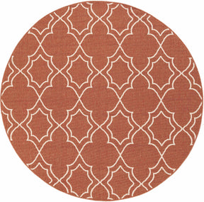 Unique Rust Red Lattice Trellis Outdoor Rug - Clearance - Ornate Home