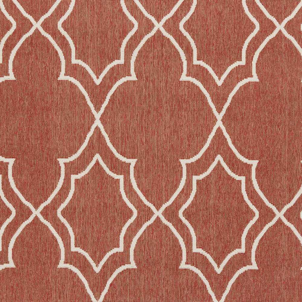 Unique Rust Red Lattice Trellis Outdoor Rug - Clearance - Ornate Home