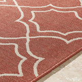 Unique Rust Red Lattice Trellis Outdoor Rug - Clearance - Ornate Home