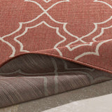 Unique Rust Red Lattice Trellis Outdoor Rug - Clearance - Ornate Home
