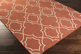 Unique Rust Red Lattice Trellis Outdoor Rug - Clearance - Ornate Home