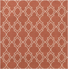 Unique Rust Red Lattice Trellis Outdoor Rug - Clearance - Ornate Home