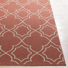 Unique Rust Red Lattice Trellis Outdoor Rug - Clearance - Ornate Home