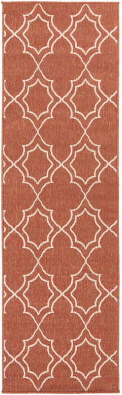 Unique Rust Red Lattice Trellis Outdoor Rug - Clearance - Ornate Home