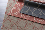 Unique Rust Red Lattice Trellis Outdoor Rug - Clearance - Ornate Home