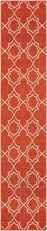 Unique Rust Red Lattice Trellis Outdoor Rug - Clearance - Ornate Home