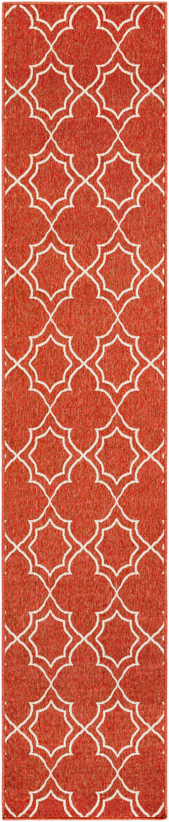 Unique Rust Red Lattice Trellis Outdoor Rug - Clearance - Ornate Home