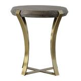 Unite Brass Leg Wood Side Table - Ornate Home