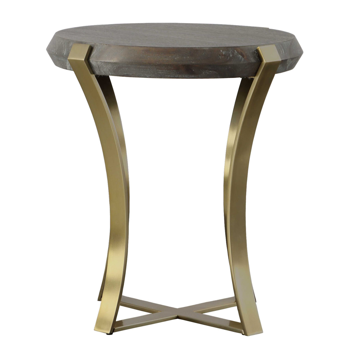 Unite Brass Leg Wood Side Table - Ornate Home