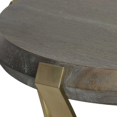 Unite Brass Leg Wood Side Table - Ornate Home