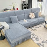 Universal Elastic Skirt Sofa Slipcover, Stretch Sofa Cushion Cover For Bedroom Office Living Room - Ornate Home