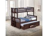 University Dark Walnut Twin/Full Bunk Bed - Ornate Home